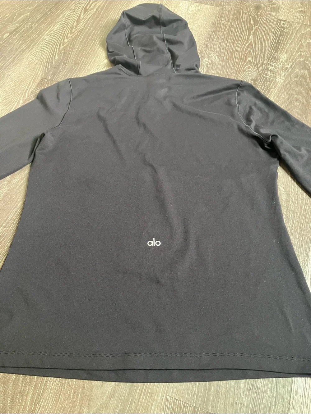 Alo Yoga black Alosoft Hooded Runner long-sleeve top